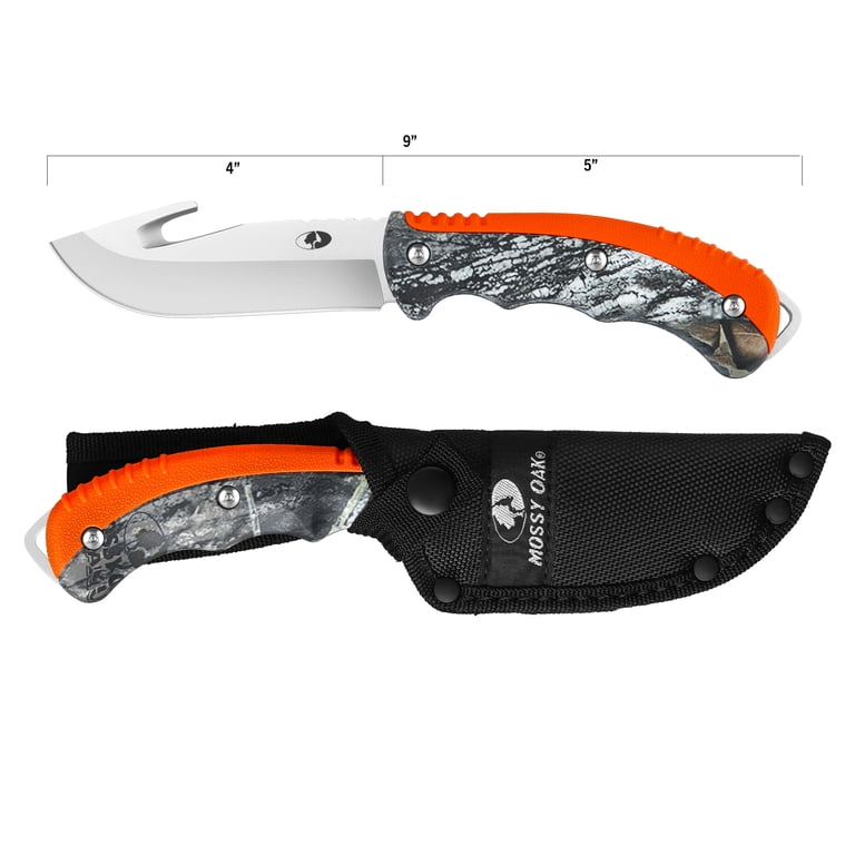 Mossy Oak 9 inch Gut Hook Fixed Blade Knife with Sheath Stainless Mossy Oak 9 inch Gut Hook Fixed Blade Knife with Sheath Stainless