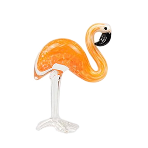 Estatuilla de flamenco Estatuilla de cristal, adorno de Navidad, coleccionables de flamencos, regalo de cumpleaños, estatuilla de arte Animal, escultura, obra de arte para , Naranja 7,6 cm Altura