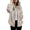 Beige, variant on Women's Fashionable Casual Zippered Hooded Floral Printed Drawstring Furry Sweatshirt Jacket, Beautiful Flower Design,Beige,L