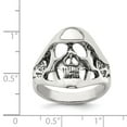 thumbnail image 2 of Solid 925 Sterling Silver Men's Vintage Antiqued Skull Ring Band Size 10, 2 of 3