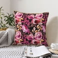 thumbnail image 6 of Fotbe Rose Flowers Pattern Velvet Decorative Throw Pillow Covers with Elegant Piping, Soft Plush Cushion Cover for Sofa, Bed, Car, Office-20"x20", 6 of 8