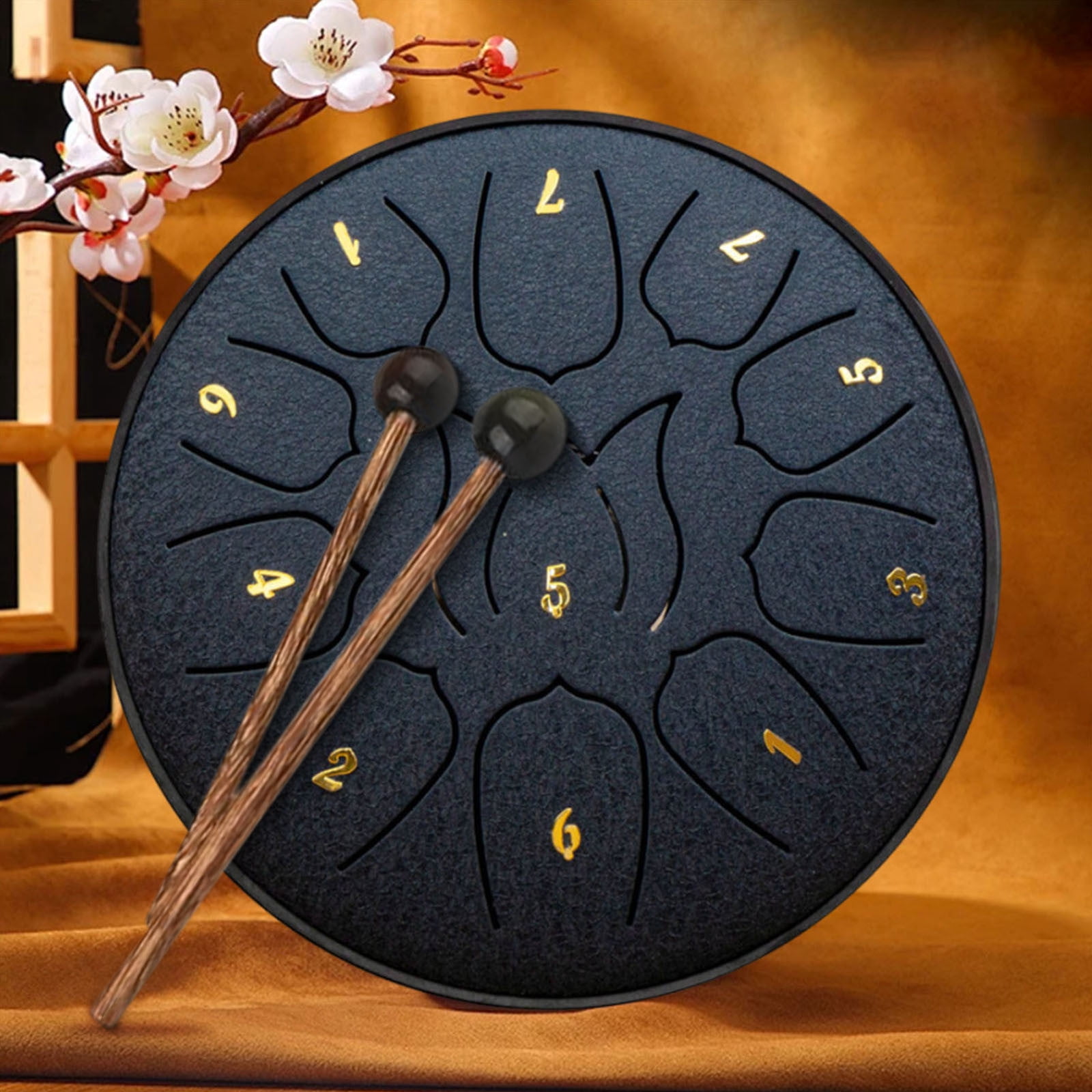 Uutvmp Rain Drum for Outside 11 Notes 6 Inch Rain Drum for Garden, Steel Tongue Drum Rain Chime, Chakra Drum for Rain, Outdoor Handpan Drum, Steel tongue drum, Rain Drums