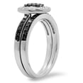 thumbnail image 2 of Dazzlingrock Collection 0.55 Carat (ctw) 925 Sterling Silver Black & White Diamond Bridal Engagement Ring Set 1/2 CT, Size 8, 2 of 4