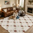 thumbnail image 2 of Area Rugs 5'x7', Floral Plaid Carpet Runner Indoor Outdoor Rugs Home Decor Aesthetic, Vintage Flowers Checkered Farmhouse Rural Non Slip Mats Washable Accent Rug for Living Room Bedroom, 2 of 8