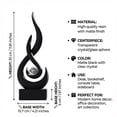 thumbnail image 3 of Unbranded Modern Flame Resin Sculpture Art Deco Style - Black Decor Statue - 1 Piece, 30 cm, 3 of 8