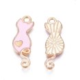 thumbnail image 3 of 10Pcs Alloy Enamel Cat with Heart Pendants Cat with Heart Pendant Decoration Pink Jewelry Findings DIY, 3 of 3