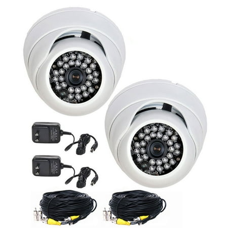 - VideoSecu 2 Pack Built-in 1/3'' SONY Effio CCD Security Cameras 600TVL Wide Angle Vandal Proof w/ 2 Cable and Power BTU