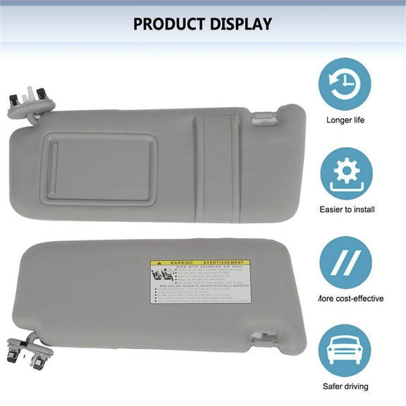 SAZYY Driver Left & Passenger Right Side Sun Visor Without Light Compatible with Toyota Camry 2007 2008 2009 2010 2011 Replacement