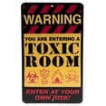 thumbnail image 1 of Warning Toxic Room Embossed Metal Sign, 1 of 4