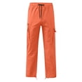 thumbnail image 6 of Sahpxhe Men's Cotton Cargo Pants Casual Straight Leg Elastic Waist Drawstring Pants with Zipper Pockets for Workout Hiking Orange XXXL, 6 of 8