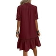 thumbnail image 4 of Scacto Summer Shirt Dress Button Down Ruffle Maxi Dresses Short Sleeve Flowy Tiered Beach Vacation Sundress for Women Boho Clothes, 4 of 5