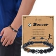 thumbnail image 2 of Basketball Baseball Bracelet Natural Beaded Rugby Bracelet Sports Bracelet With Card, 2 of 6