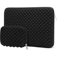 thumbnail image 1 of Laptop Sleeve for 15-15.6 Inch Notebooks, Diamond Foam Neoprene Case - Additional Small Pouch, Black, 1 of 6