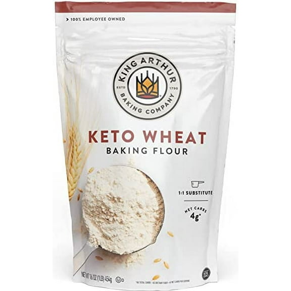 King Arthur, Keto Wheat Flour Blend, Non-GMO Project Verified, 1-to-1 Substitute for All- Purpose Flour, 16 Ounces