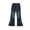 Navy, variant on MKOSPLRT Bootcut Jeans for Toddler Girl Elastic Waist Flare Jeans Baggy Wide Leg Jeans Retro Bell Bottom Denim Pants with Pocket 8M-6Years