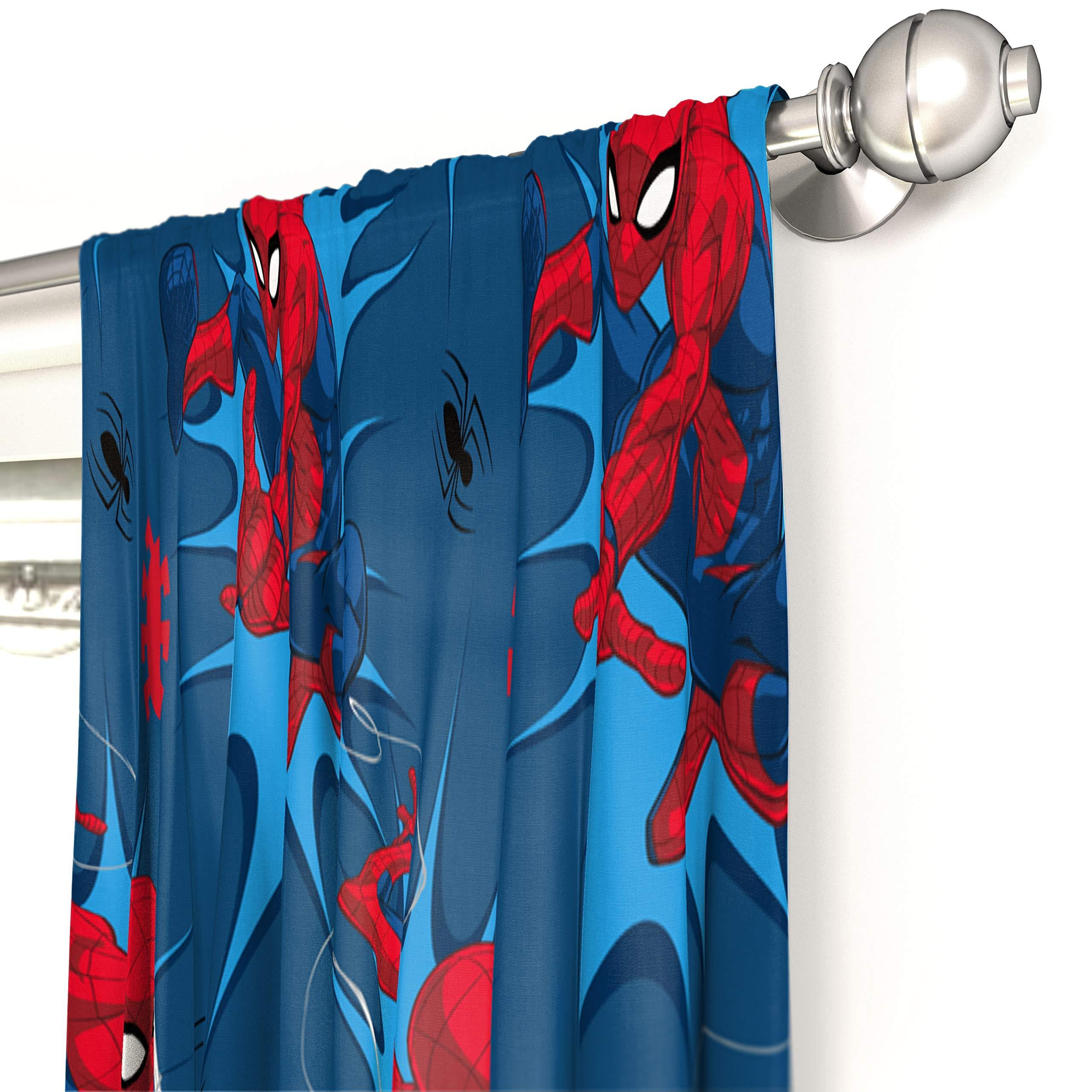 Marvel Spiderman Spidey Daze 2 Panels Drapes Set - 84 Inch Long - Superhero Kids Room Accessories