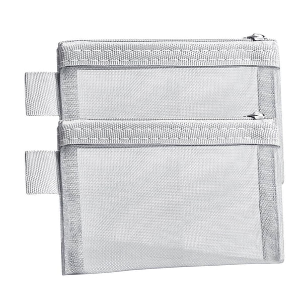 Bolsa de almacenamiento de malla transparente Organizador de doble capa verde | Estuche portátil de cosméticos y joyería | Bolsa de viaje versátil para maquillaje y papelería de oficina | Duradero