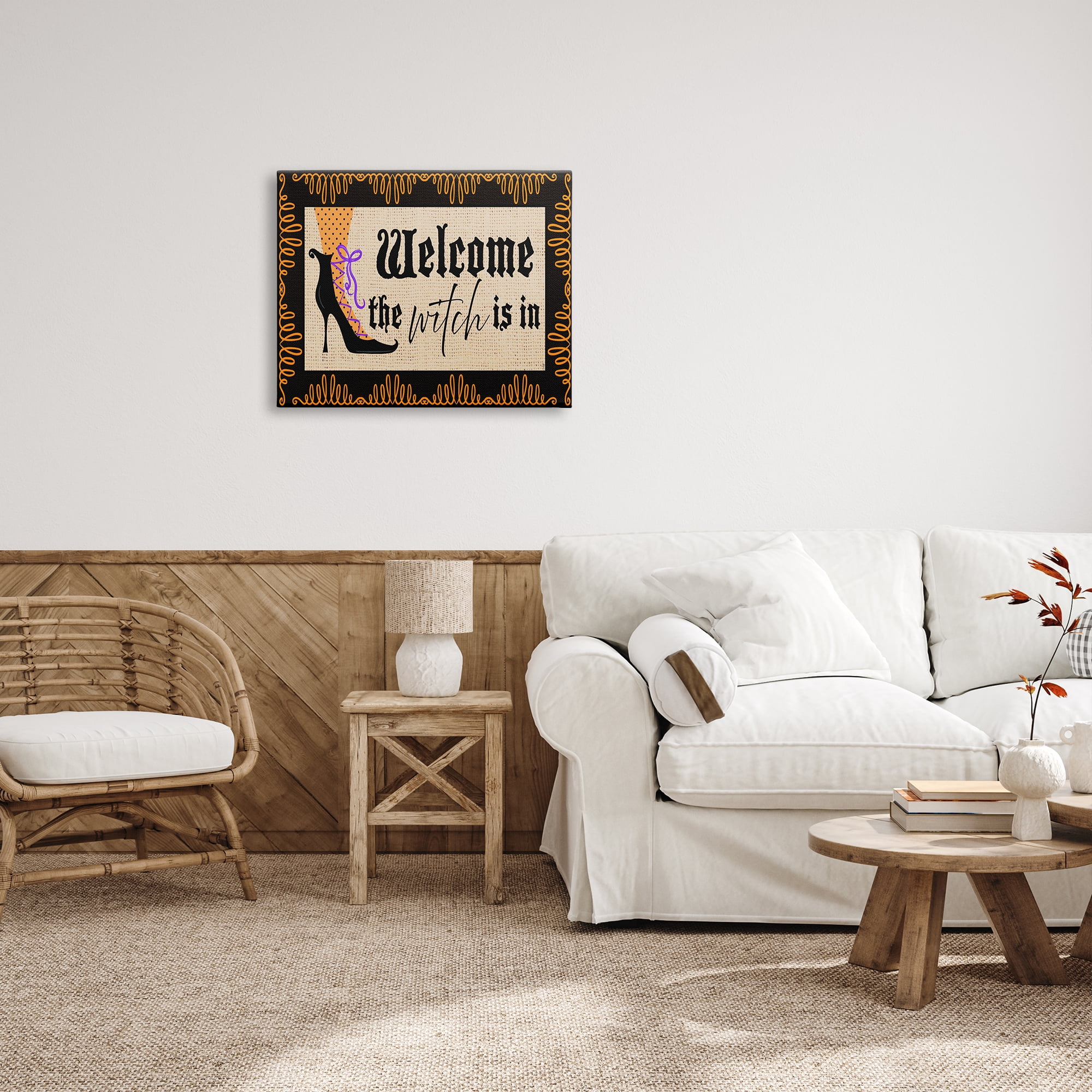 Stupell Indtries The Witch Is In Sign Spooky Halloween Welcome,30 x 24,Design by Andi Metz