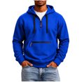 thumbnail image 2 of cllios Half Zip Hoodies for Men with Zippered Front Pocket Drawstring Long Sleeve Casual Hooded Pullover Sweatshirts, 2 of 9