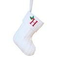 thumbnail image 1 of Christmas Stockings With Embroidered Initial Letters And Christmas Tree Pendant Design In Red Green White Knit Fabric, 1 of 1
