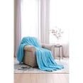 thumbnail image 4 of Blue Ribbed King Blanket 108X90 100% Polyester, 4 of 5