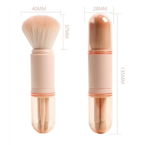 4 en 1 cepillo de maquillaje retráctil mini cepillos de maquillaje cosméticos faciales retráctiles