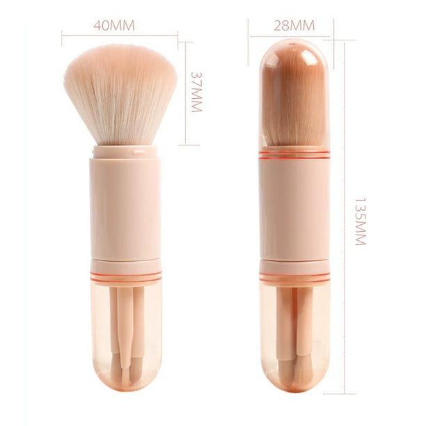 4 en 1 cepillo de maquillaje retráctil mini cepillos de maquillaje cosméticos faciales retráctiles