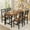 43 inches, variant on Baxluxe 4 Person Wooden Metal Dining Table Set, Vintage Industrial Dining Table with 4 Back Chairs for Small Spaces, Apartments, Kitchens, Breakfast Corners. Vintage brown color