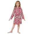 thumbnail image 6 of FORMRS Niños Bathrobe Unisex Hooded Robe Soft Plush Pajamas Sleepwear, Size 2-3T, Sweet Strawberry, 6 of 7