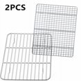 thumbnail image 1 of LNGOOR 2 Pcs Stainless Steel Cooling Rack 9.8” x 7.5”  Baking Cooking Roasting Grilling Rack for Cookies  Bread  Cakes, 1 of 7
