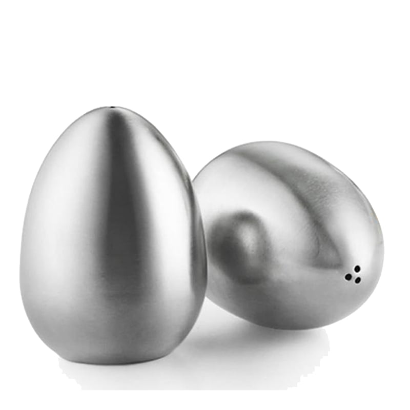 Circle Y 2 Pieces Stainless Steel Pepper Shaker Egg Shaped Salt Shaker Set Kitchen T E8Y9 