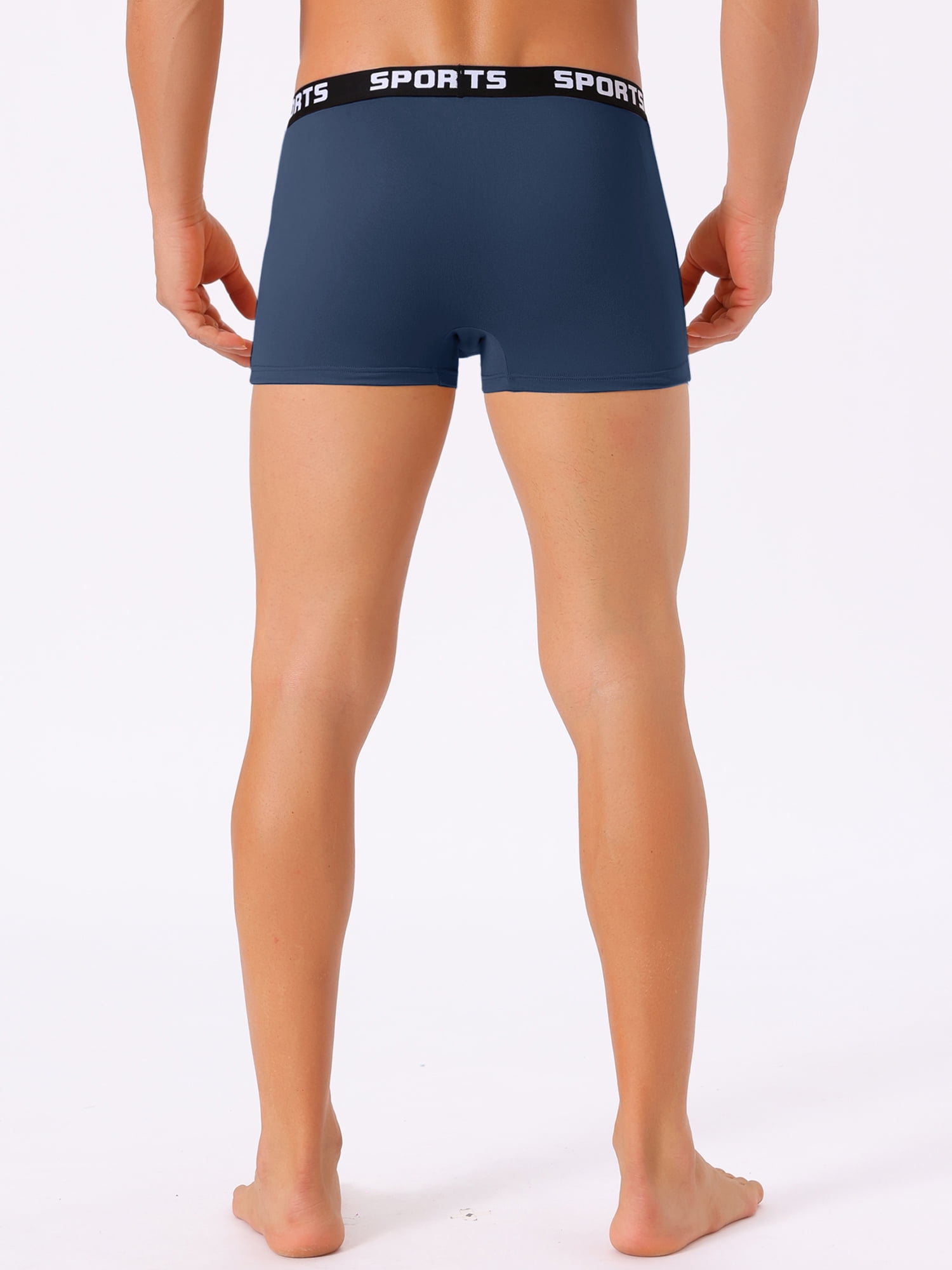 DARING DIVA Men's Lightweight Short Leg Stretch Boxer Briefs 30 Navy Blue