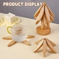 thumbnail image 6 of Zcintert Black Walnut Wooden Trivet Set - 4 Tree-Shaped Hot Pads + 1 Stand (8.86"H) for Dishes, Pots, Teapots, Heat Resistant Kitchen Decor, 6 of 8