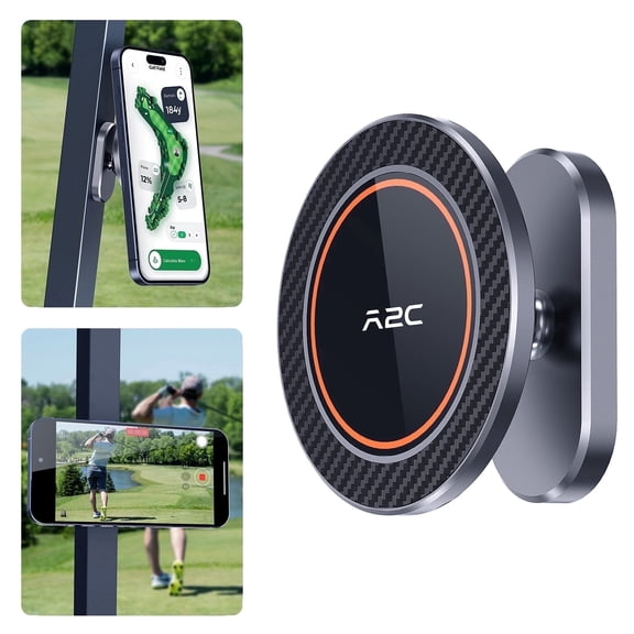 A2C Magnetic Golf Cart Phone Holder, Fits EZGO, Club Car, Yamaha for iPhone 12-17, Golf Cart Accessories,Iron Gray