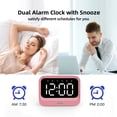 thumbnail image 2 of AFK Alarm Clock with Bluetooth Speaker for Bedroom,Loud Digital Clock for Heavy Sleepers Adults, Pink, 2 of 6