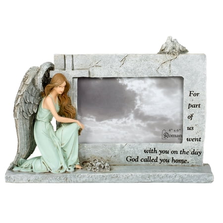 Roman Inc. 7"H MEMORIAL FRAME, HOLDS 4X6 FOREVER WITH THE ANGELS