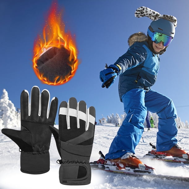 Xihbxyly Guantes de Esquí de Invierno, Tacto Suave y Cálido, Palma Antideslizante, Correa de Muñeca Ajustable, Diseño a Prueba de Nieve, Perfectos para Esquiar, Trineo, Patinaje Sobre Hielo y Activid