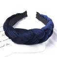 thumbnail image 4 of Skymirror Braided Twist Elastic Non-slip Elegant Women Headband Solid Color Wide Heightened Velvet Hair Hoop Hair Accessories, 4 of 8