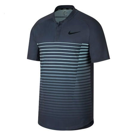 NEW 2018 Nike Tiger Woods Classic Graphics Mens (S) Navy/Light Blue Golf Polo