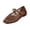 Brown, variant on Mesh Mary Jane Flats for Women Jelly Mesh Ballet Flats Clear Hollow Sandals Slip on House Slippers Dressy Ballerina Shoes Low Top Metal Buckle Lightweight Breathable Summer Beach