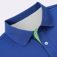 thumbnail image 5 of Bibifish Mens Polo Shirts Deer Embroidery Contrast Placket Short Sleeve Shirts Classic Fit Business Casual Daily Wear Casual Tops, 5 of 5