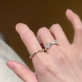 thumbnail image 4 of Anillo de fantasía de estilo dulce Hepburn que combina con todo, pulsera de anillo abierto de alta calidad con diseño de nicho de flores exquisito para mujer, 4 of 5
