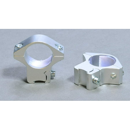 Hammers 1 Inch Medium Height Stainless Silver Chrome Scope Ring Set for 3/8 Inch Dovetail Rail Base