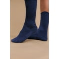 thumbnail image 2 of Women's Cottonique M27715 Latex Free Organic Cotton Crew Socks - 2 Pack (Melange Blue M), 2 of 4