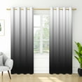 thumbnail image 4 of Nanqianyi Ombre Blackout Curtains for Bedroom, Gradient White to Grey Black Thermal Insulated Grommet Window Curtain for Living Room, 2 Panels, 52x63 inches Length, 4 of 7