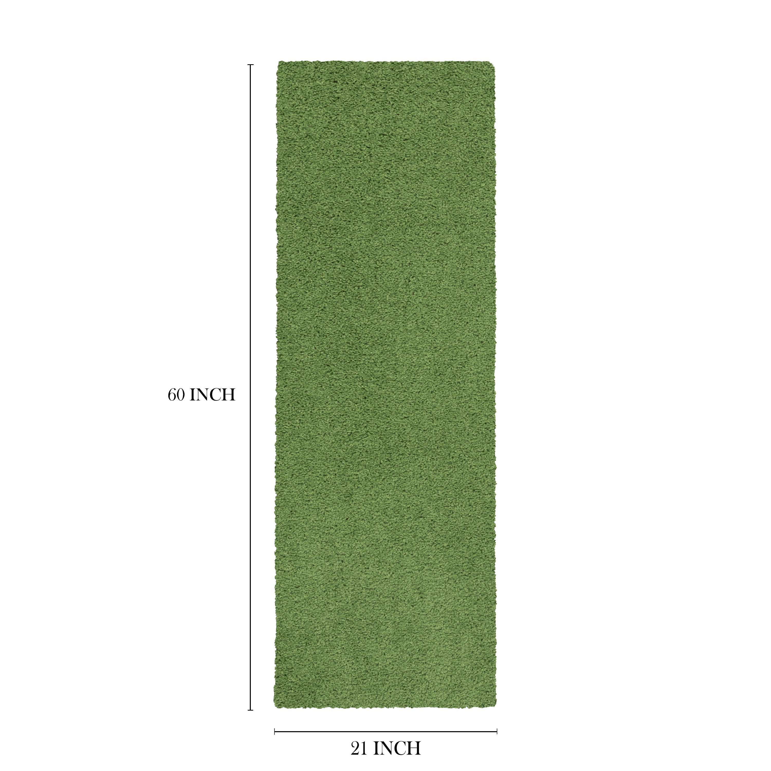 Mainstays Green Shag Indoor Runner Rug, 1 ft 9 in x 5 ft