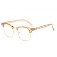 thumbnail image 1 of Classic Semi Rimless Anti Radiation Blue Light Blocking Glasses Men Square Ray Filter Eyeglasses Frames Computer Women Goggles Transparent Gold, 1 of 6