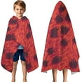 thumbnail image 3 of Red Cheetah Leopard Pattern Hooded Bath Towel，50"x30" for Ages 3 To 12 Kids, Quick Dry Lightweight Soft Microfiber Hood Beach Towel Cover Up for Kids, 3 of 7