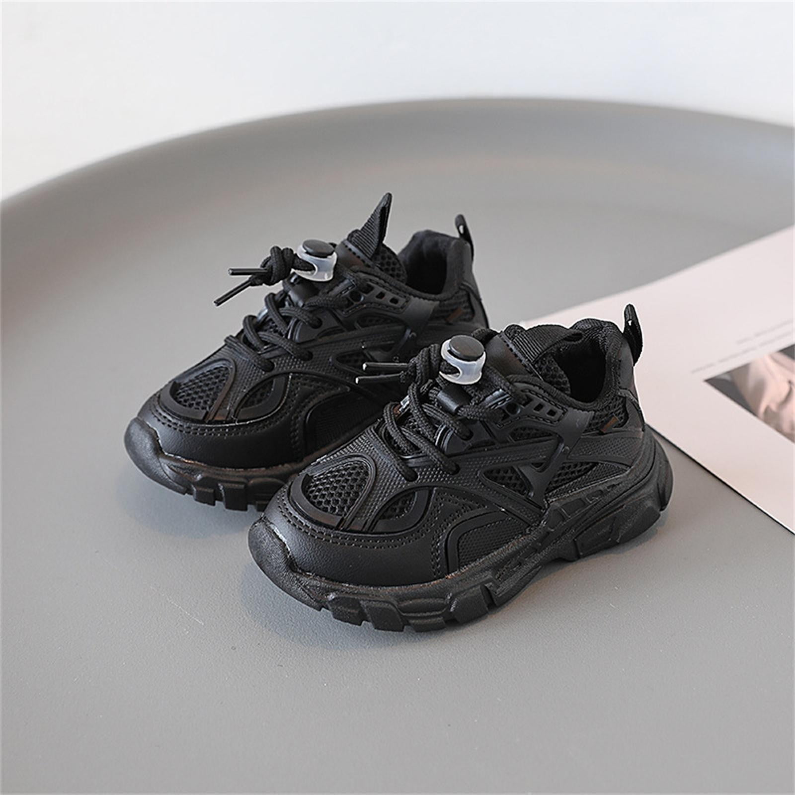 Bmisegm Children s Running Shoes Boys Double Mesh Sneakers Breathable White Shoes Casual Shoes Spring and Autumn Kids Shoes Black 8.5 US size Walmart