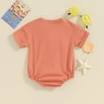 thumbnail image 3 of Bagilaanoe Newborn Baby Girl Boy Summer Rompers Letter Print Short Sleeve Bodysuits 3M 6M 12M 18M Infant Casual One Piece Short Jumpsuit, 3 of 8